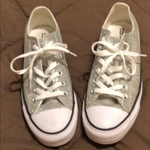 Converse silver sparkles size 8